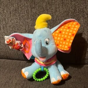 9" Disney Baby Dumbo Activity Toy Plush Stuffed Rattle Crinkle Teether Animal